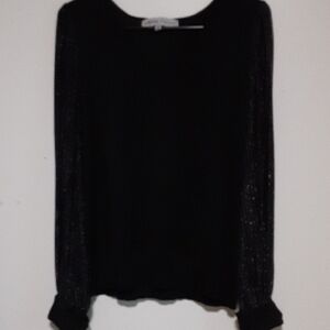 Absolutely Famous Elegant Black Top With Shimmery Sleeves.
